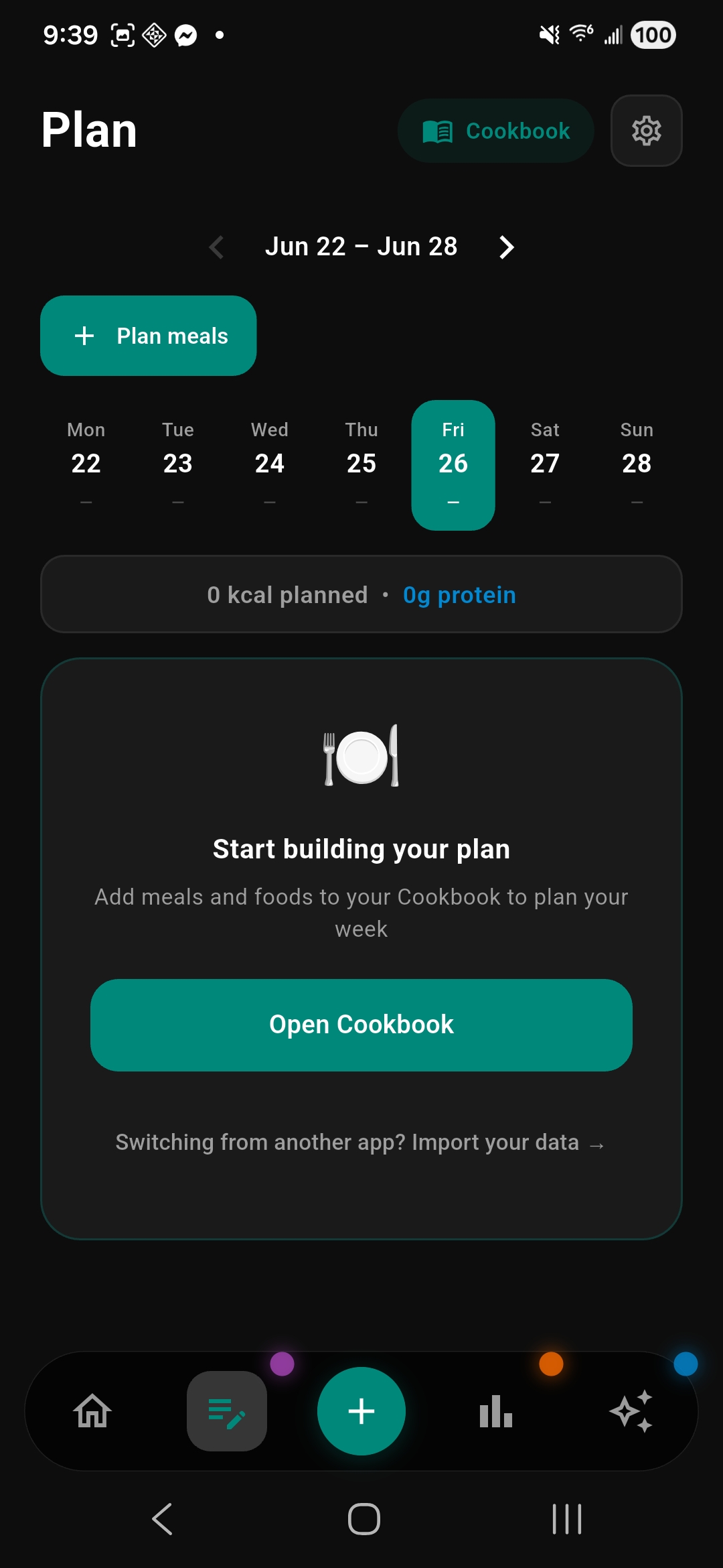 Plan screen